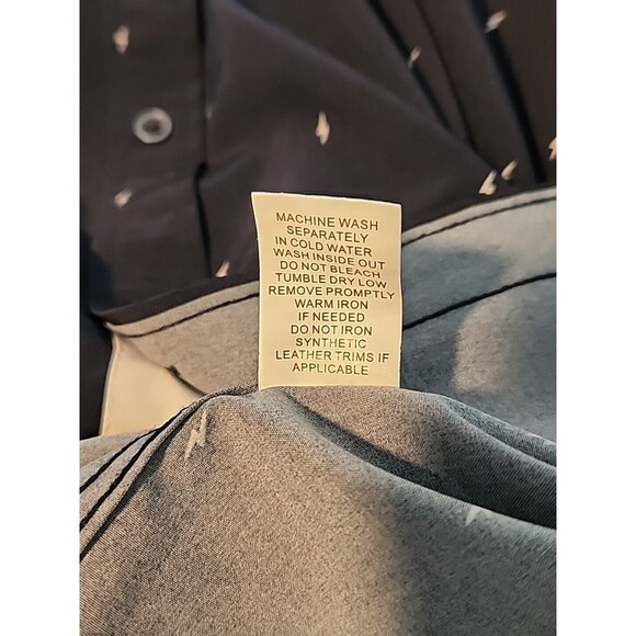 Fried Denim NYC Mens Short Sleeve XL Button Shirt Navy Blue Slim Fit Lightning - Picture 11 of 11